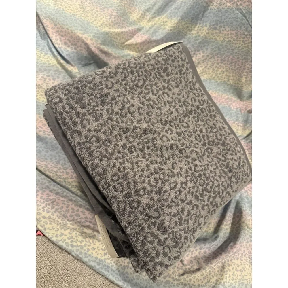 Rachel Zoe Leopard cheetahTowel Set 100% Cotton Bath, Hand Washcloths NWT